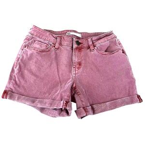 So Cuffed Denim Shorts Women's Size 3 26W Red Pink Cut-Off Jean Cotton Blend